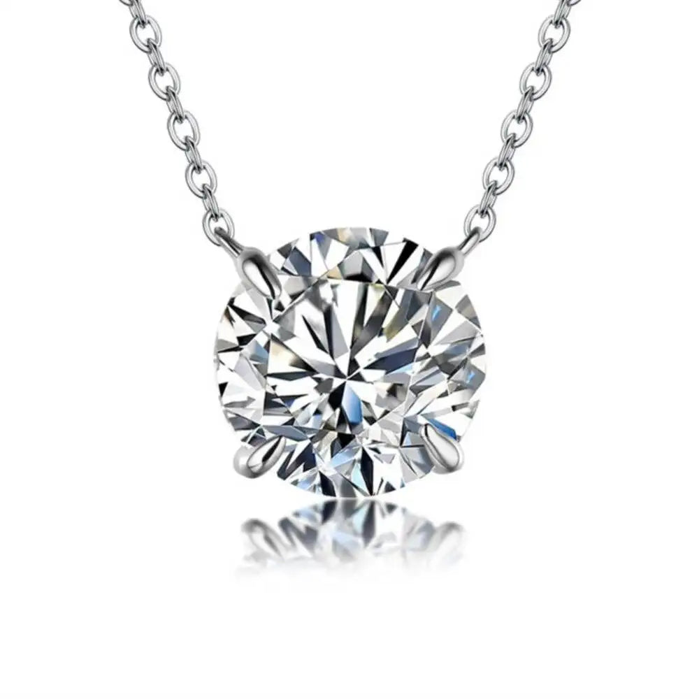 Moissanite Dia 6.5mm 0.5-5CT Woman Pendant Sier Necklace For Women Chains Party Bridal Fine Jewelry 925sterling Silver Necklace - You Offer