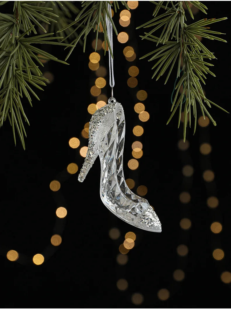 Christmas Ice Crystal Pendants, Christmas Tree Decorations, Transparent Acrylic Angels, Luxury Decorations, Scene Setting Props