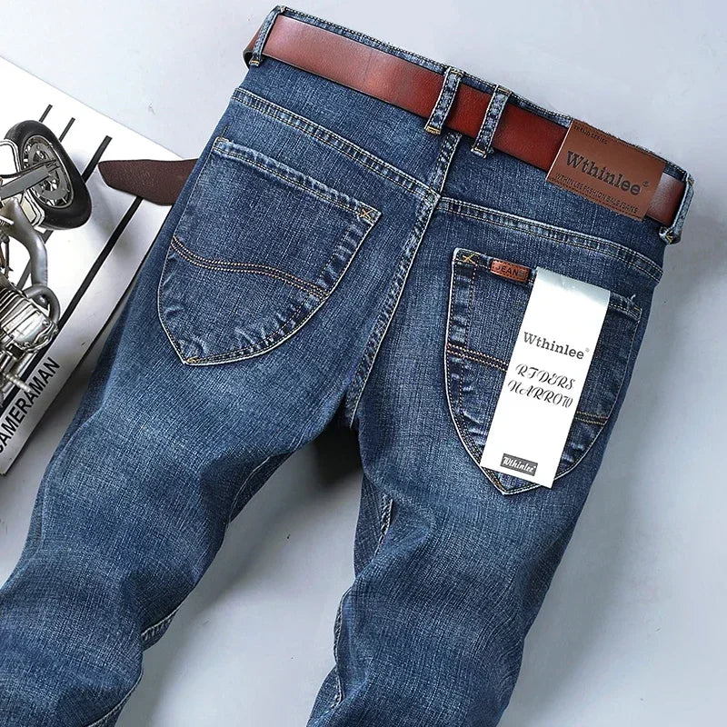 Mens High Quality Jeans Fashion Straight Denim Pants Men Classic Casual Jeans Male Plus Size Denim Trousers Ripped Jeans 28-40 - You Offer