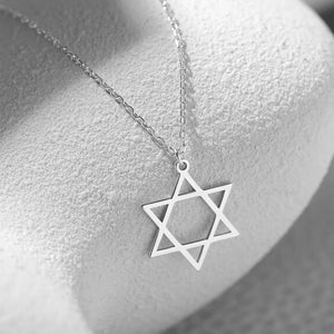 Fashion Mogen Star of David Pendant Necklace for Women Stainless Steel Jewish Symbols Necklace Men's Religious Amulet Jewelry - You Offer