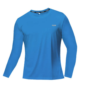 Summer Ice Silk Long Sleeve T-Shirt Men 2025-26 New Quick Dry Breathable Air Conditioning Outdoor Sun Protection Running Outer Wear