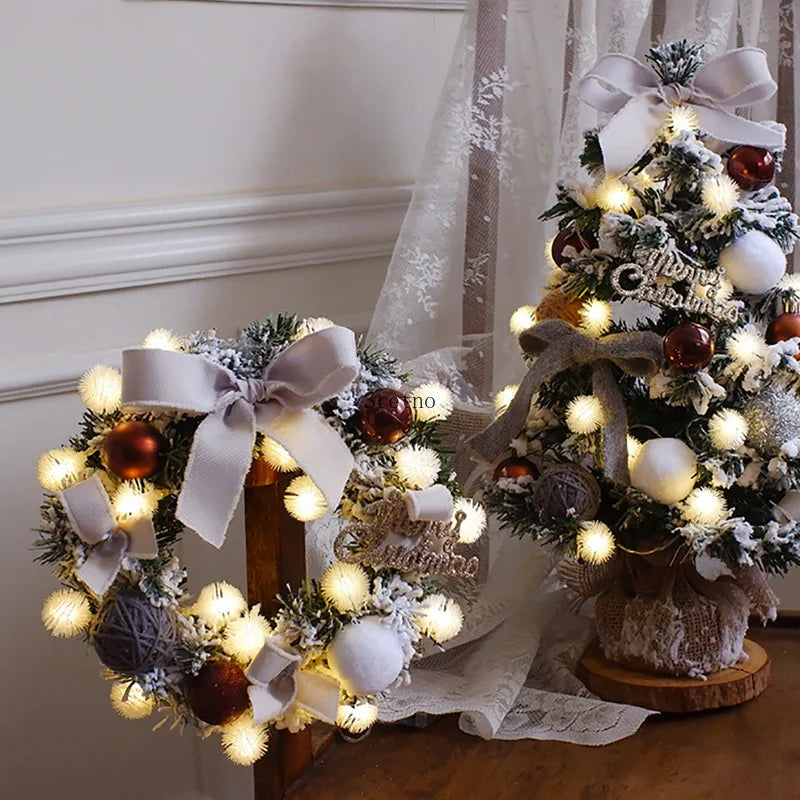 SRETNO Christmas Wreath Plush Tree Decorations Plantas Artificiales Christmas Trees Potted Plants choinka arbolitos de navidad