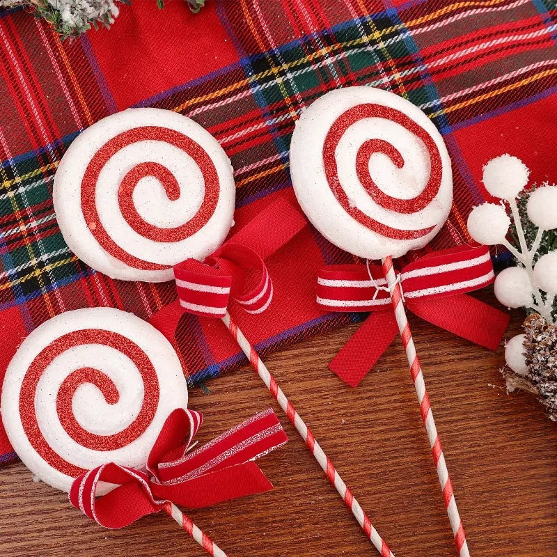 20/1x Christmas Candy Cane Ornaments Plastic Glitter Xmas Tree Hanging Pendants Twisted Crutch Candy Canes New Year Party Favors