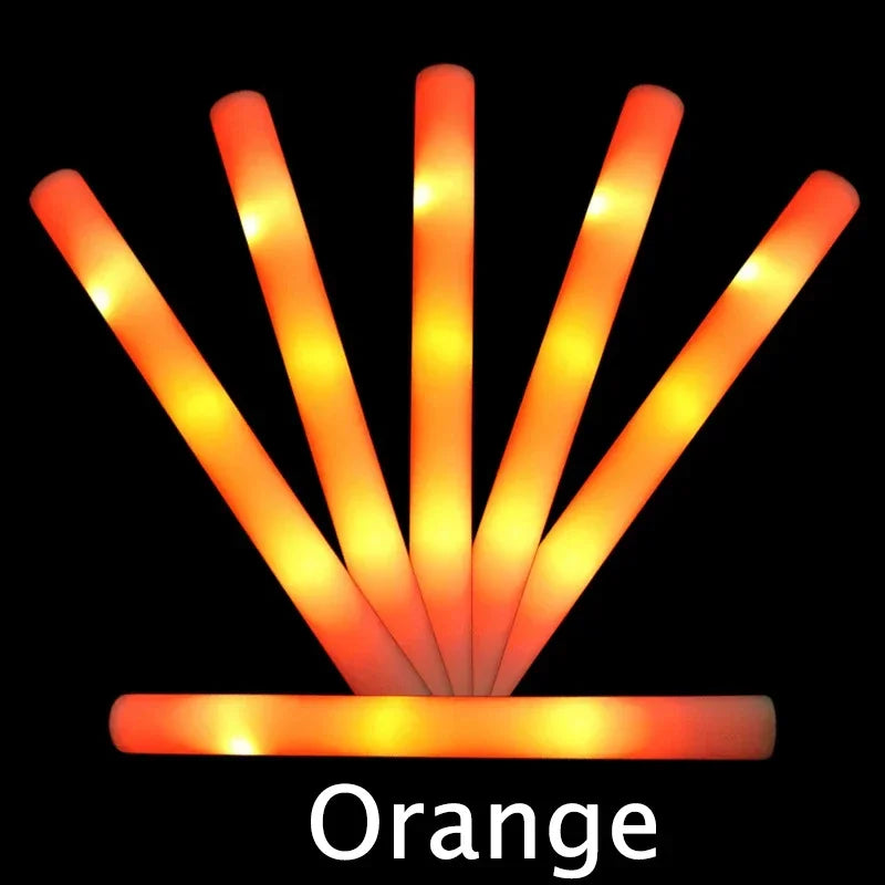 1-50PCS LED Glow Sticks Bulk Colorful RGB Glow Foam Stick light Stick Cheer Tube Dark Light for Concerts Birthday Wedding Party