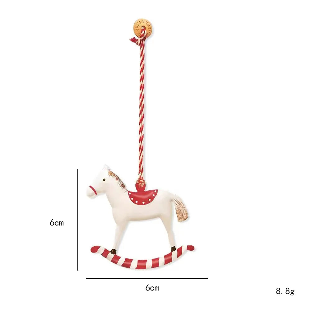 Nordic Christmas Hanging Decoration Cartoon Soldiers Angel DIY Drop Ornaments Double-sides Iron Art Xmas Tree Ornament