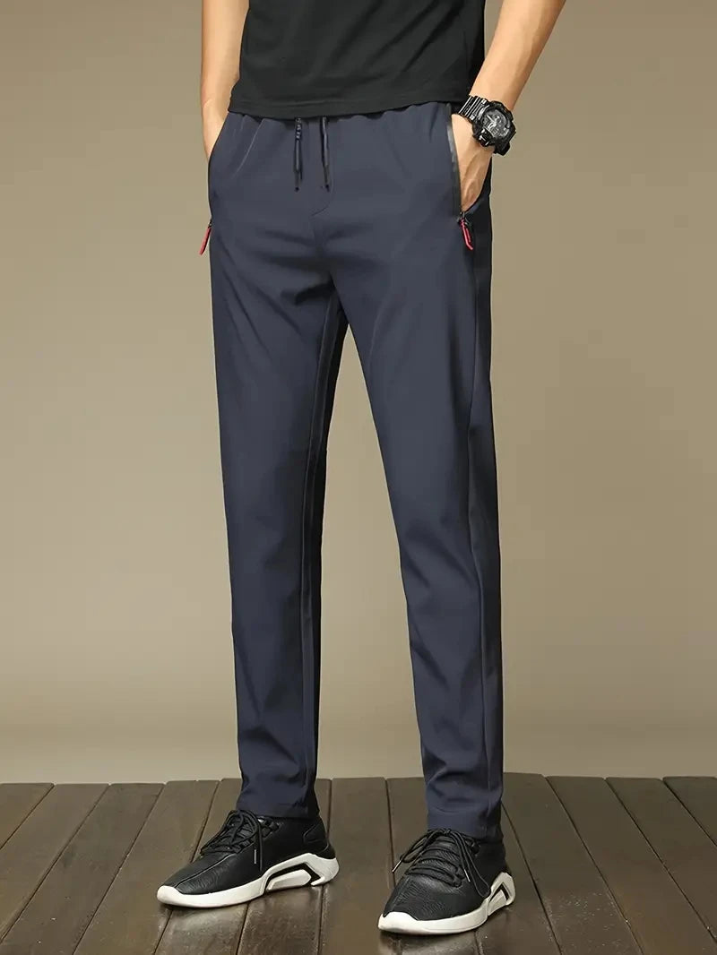 2-Pack Men's Casual Pants Stretch Elastic Waist Jogger Korean Classic Blue Black Gray Male Brand Trousers Plus Size - You Offer