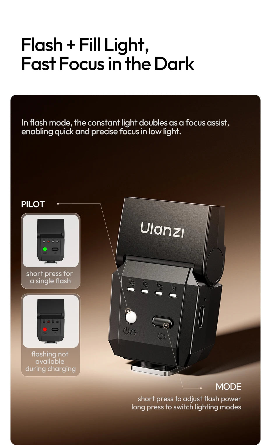 Original Ulanzi SL03 Firefly Mini Flip Flash Micro Single Camera Ricoh Compact Photography Constant Illumination Auxiliary Light