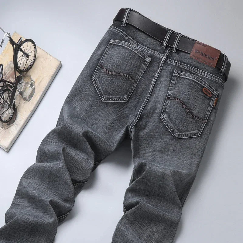 Mens High Quality Jeans Fashion Straight Denim Pants Men Classic Casual Jeans Male Plus Size Denim Trousers Ripped Jeans 28-40 - You Offer