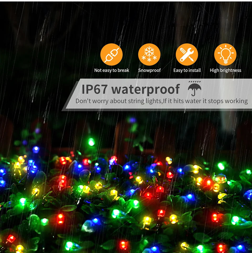 LED String Garland 10M-100M Fairy Lights Christmas Light Waterproof Outdoor Indoor For Tree Street Wedding Party 2024 Decoration