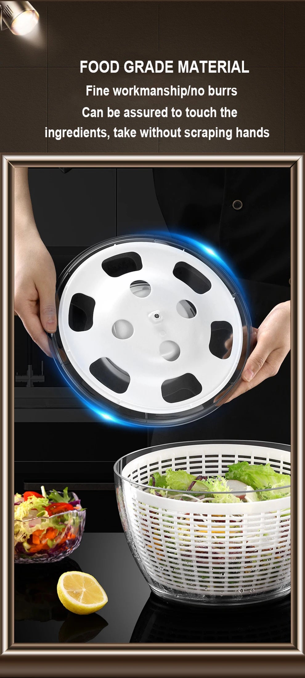 Salad Spinner Electric/Manual Vegetable Dehydrator Multifunction Food Fruit Dryer Quick Drying Drain Basket Kitchen Accessories