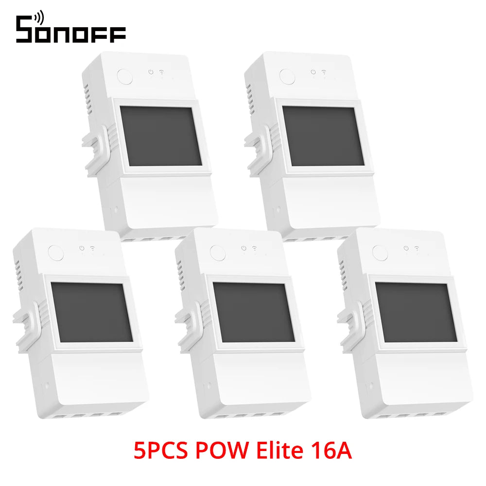 1/5PCS Itead SONOFF POW Elite Smart Wifi Power Switch 16A 20A Wireless Remote Control Switch Monitor Energy Usage via e-WeLink