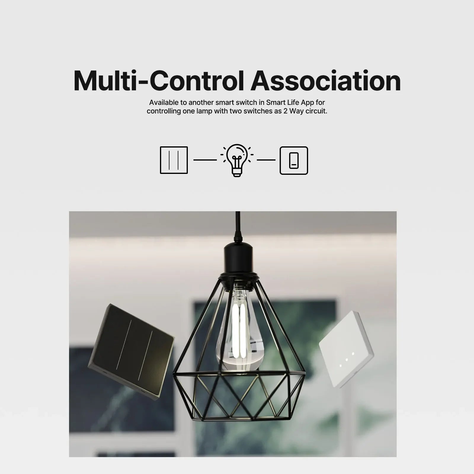 MOES ZigBee Smart Light Switch 2in1 Neutral Wire Required,Tuya APP Control,Compatible with Alexa Google Home,Star Feather Design