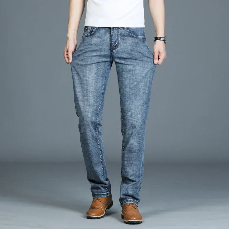 Mens High Quality Jeans Fashion Straight Denim Pants Men Classic Casual Jeans Male Plus Size Denim Trousers Ripped Jeans 28-40 - You Offer