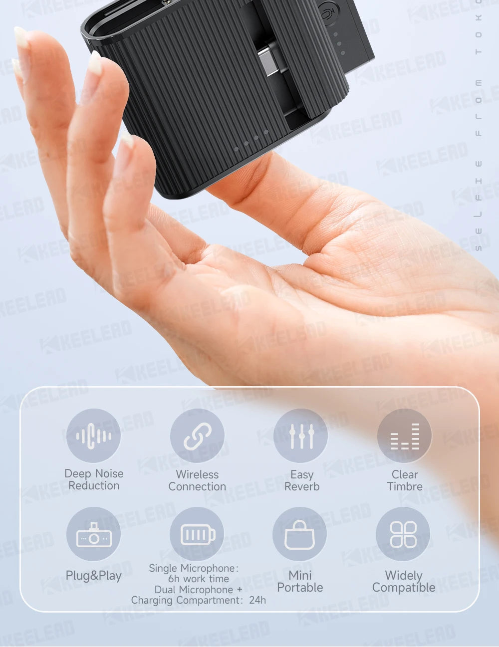 Mini Wireless Lavalier Microphone Bluetooth Magnetic Mic for Iphone Android Mobile Live Streaming Recording Vlog Video, Gaming