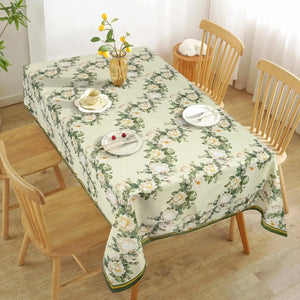 Christmas Poinsettia Waterproof Tablecloth New Year Party Decor Washable Rectangle Tablecloth Wedding Table Navidad Decorations