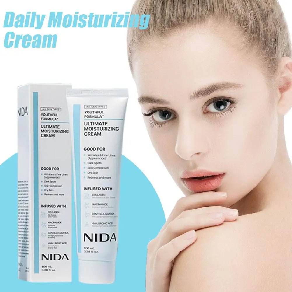 NIDA Ultimate Moisturizing Facial Cream Daily Skin Care Repairing Pores Redness Hyaluronic Acid Wrinkles Spot Korea Skin Care