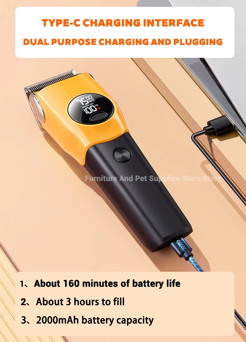 Electric Dogs Grooming Clipper Professional Hair Cutter for Pets Hair Trimmer Cordless Low Noise Shaver Cutter Machine Scissors