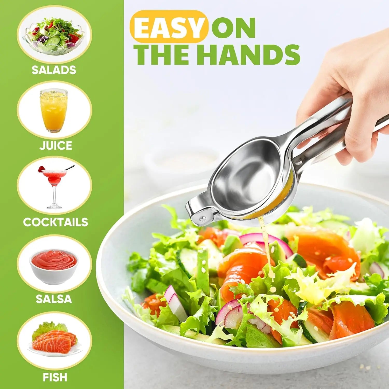 Lemon Squeezer, Handhelp Juicer for Lemon, Stainless Steels Hand Press Citrus Juicer, Lime Squeezer Bar Tool, Manual Citrus Pres