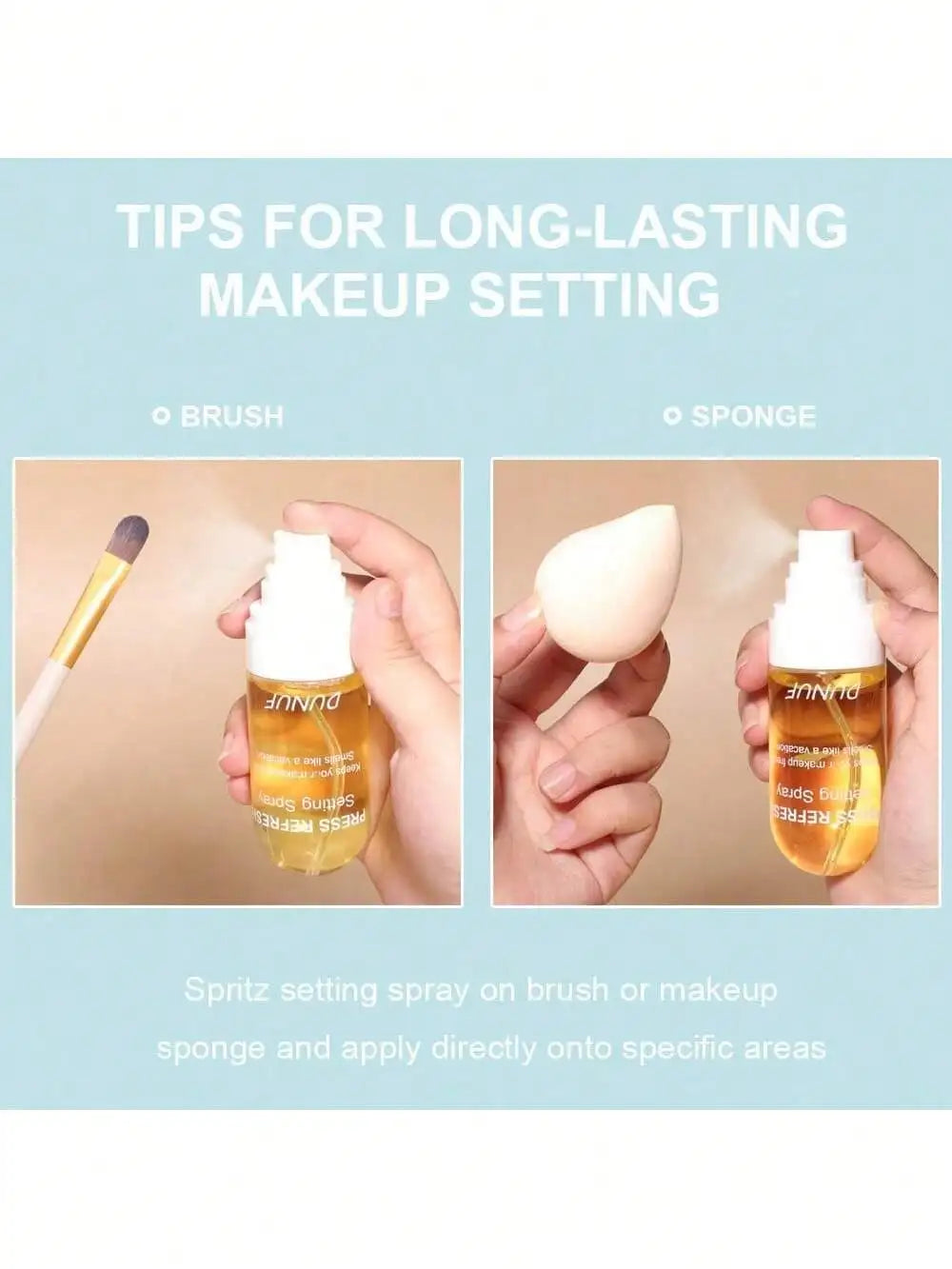 DUNUF Setting Spray Durable Waterproof Sweat Resistant Moisturizing Oil Control Quick Makeup and Hydration Easy to Carry 55ml