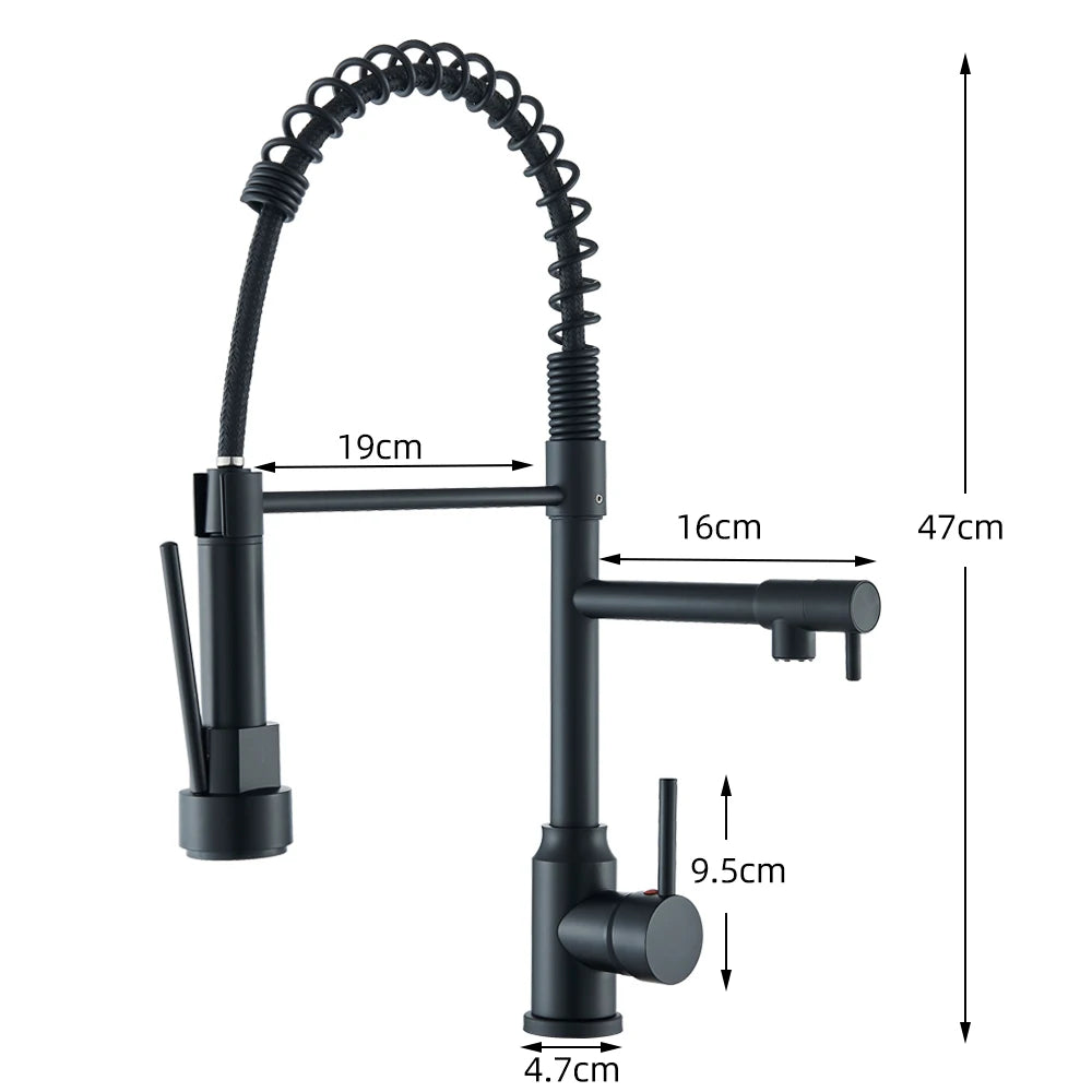 Pull Down Spring Kitchen Faucet Single Lever Hot Cold Mixer Water For Kitchen Sink Dual Spout Nozzle Faucets Crane - You Offer