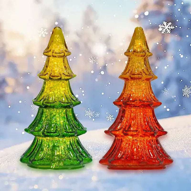 Pretty Christmas Tree Crystal Glass Christmas Tree Ornaments for Table Top Centerpiece Mantel Window 2026 Christmas Gifts