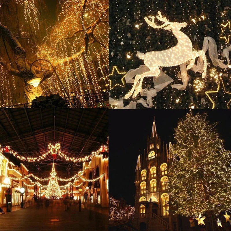 10/20/50m Outdoor LED String Lights Garland Waterproof Fairy Light Festoon Lamp Wedding Party Holiday Gardening Decoration Light