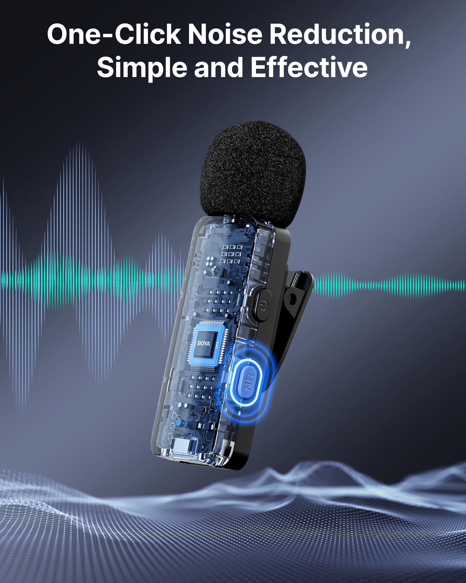 BOYA BY-V4U Wireless Lavalier Lapel Microphone for iPhone Android Phone PC YouTube Video Recording Vlog Live Streaming Interview