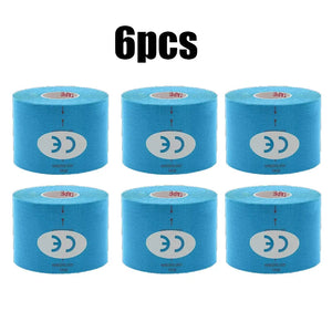 1/6pcs Breathable Cotton Kinesiology Tape Sports Elastic Roll Adhesive Muscle Bandage Knee Elbow Protector Injury Pain Care Tape