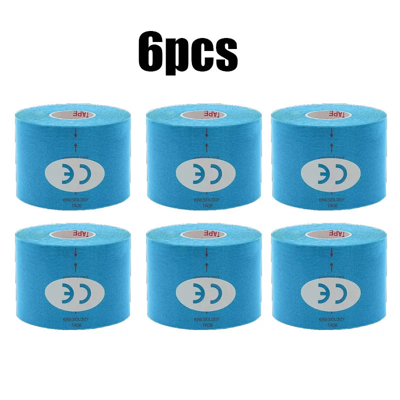 1/6pcs Breathable Cotton Kinesiology Tape Sports Elastic Roll Adhesive Muscle Bandage Knee Elbow Protector Injury Pain Care Tape