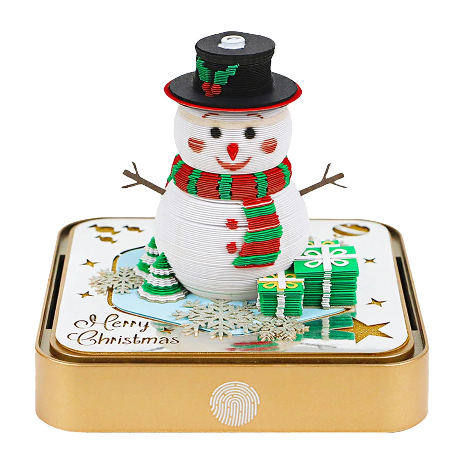 Desk Time Piece Calendar 2026 Desk Calendar With Light 3D Tear-away Calendar Paper Carving Art Memo Pad Notepad Christmas