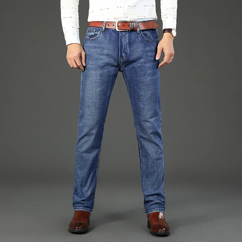 Mens High Quality Jeans Fashion Straight Denim Pants Men Classic Casual Jeans Male Plus Size Denim Trousers Ripped Jeans 28-40 - You Offer