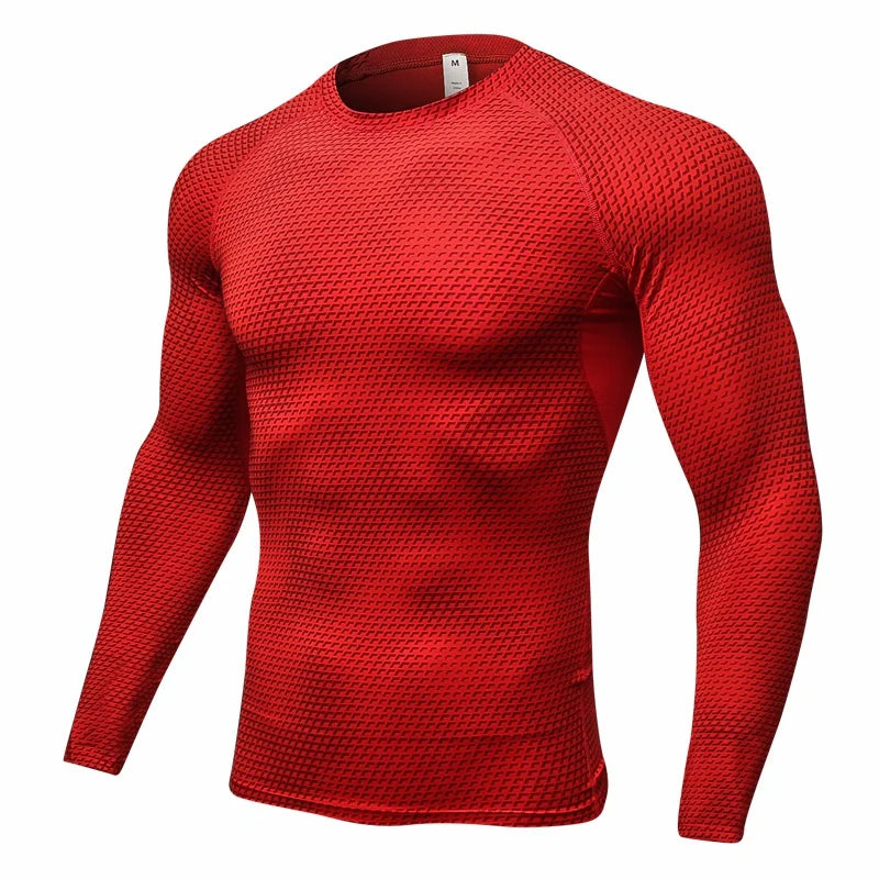 Men's Fitness Running Training Long-Sleeved Shirts Tight Elastic Quick-Drying Clothes Gym T-Shirt Workout Athletic Undershirts
