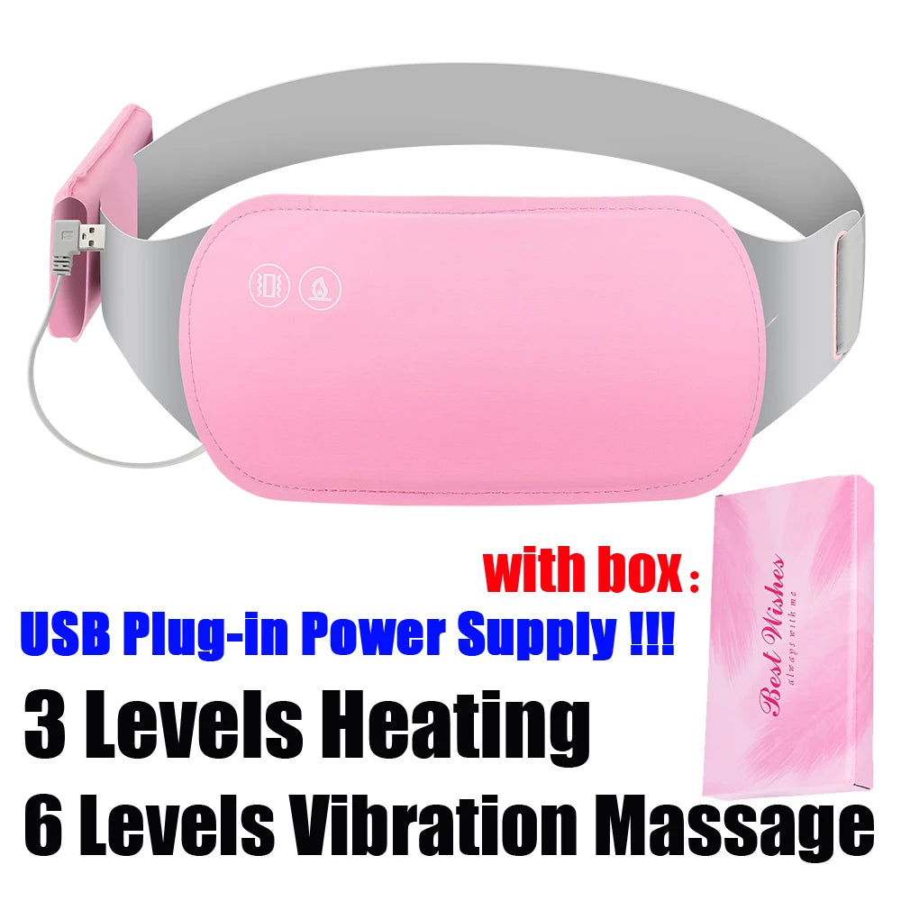 Electric Period Cramp Massager Vibrating Heating Belt for Menstrual Waist Stomach Abdominal Warm Palace Belt - You Offer