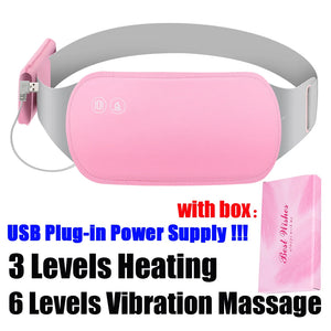 Electric Period Cramp Massager Vibrating Heating Belt for Menstrual Waist Stomach Abdominal Warm Palace Belt - You Offer