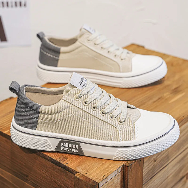 2026 Men's Canvas Shoes Outdoor Fashion Skateboard Shoes for Men Comfor Non-Slip Casual Sneakers Breathable Men Walking Shoes