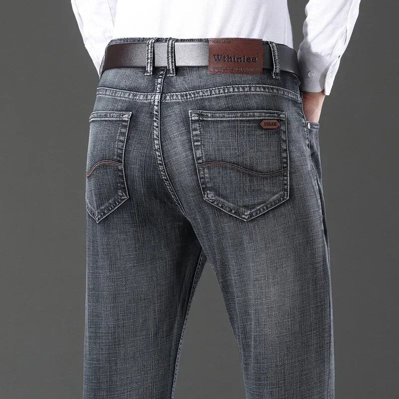 Mens High Quality Jeans Fashion Straight Denim Pants Men Classic Casual Jeans Male Plus Size Denim Trousers Ripped Jeans 28-40 - You Offer