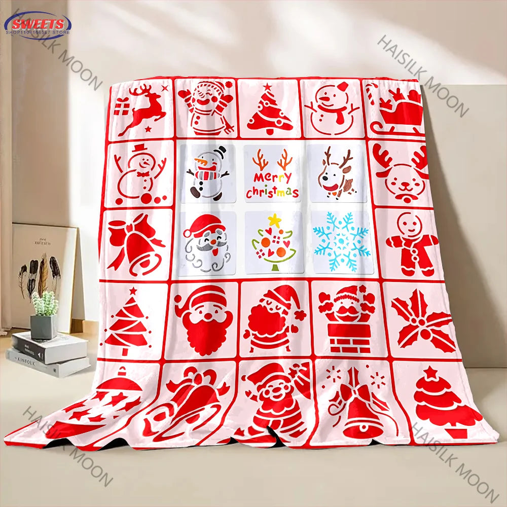 2025 New Christmas Theme Blanket Warm Soft Comfortable Home Travel Blanket Sofa Bedding Cover Blanket Christmas Gift for Friend