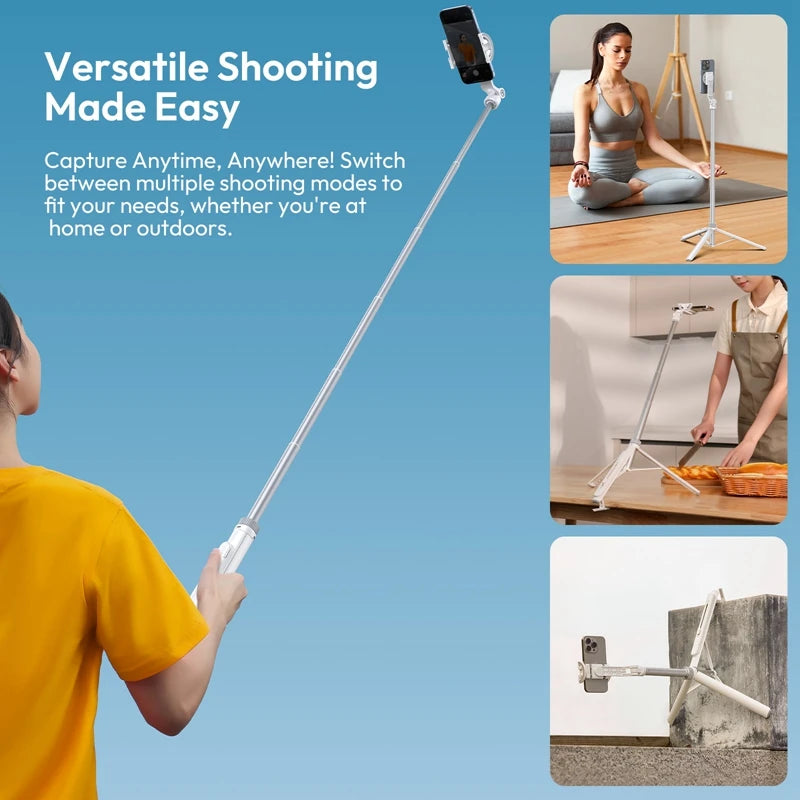 Ulanzi TT88 Overhead Selfie Stick Wireless Tripod Magsafe&Phone Clip for iPhone 16 15 14 13Android with Hook for Overhead Shoot
