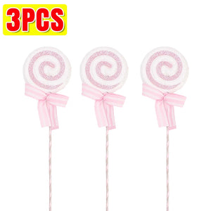 20/1x Christmas Candy Cane Ornaments Plastic Glitter Xmas Tree Hanging Pendants Twisted Crutch Candy Canes New Year Party Favors