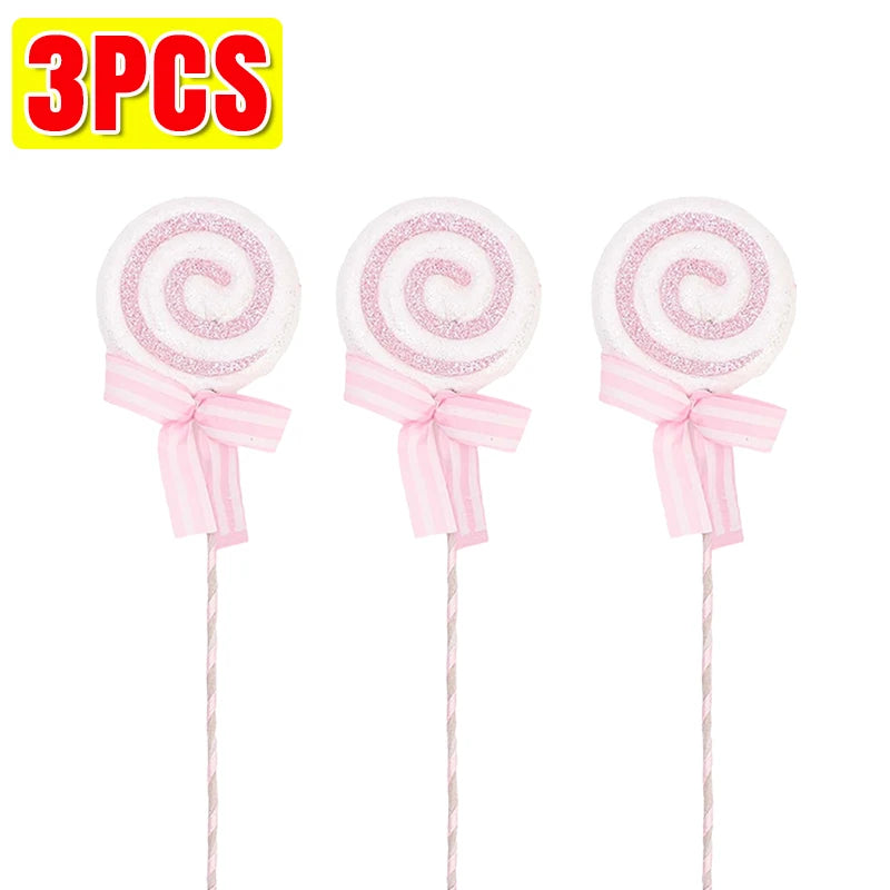 20/1x Christmas Candy Cane Ornaments Plastic Glitter Xmas Tree Hanging Pendants Twisted Crutch Candy Canes New Year Party Favors
