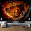 Terrifying Demon Illusion Tapestry - 3D Halloween Decor, Perfect for Gothic Rooms and Horror Theme Walls