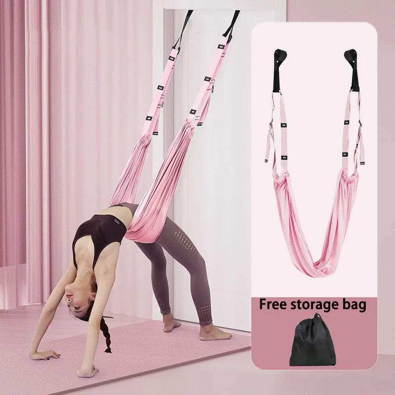 Adjustable Aerial Yoga Hammock Set Pilates Anti-gravity Swing Stretch Strap Dance Fitness Yoga Training Body Shaping Exercises