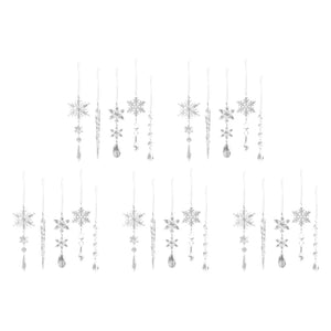Crystal Clear Snowflake Acrylic Ice Pendants Christmas Tree Hanging Ornaments Icicle Water Drop Decoration For Xmas Party Decor