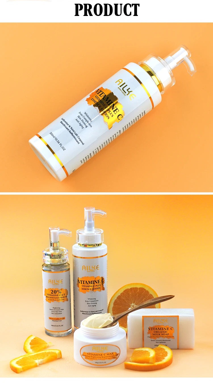 AILKE Lightening Body Cream, With Vitamin C, Hyaluronic Acid, Shea Butter, Reduce Black Spots, Even Skin Tone, Hydration Lotion