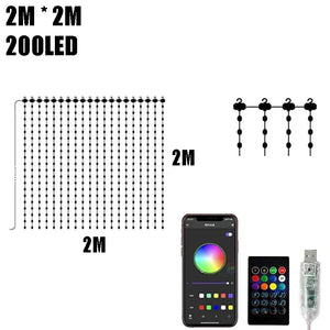 RGBIC Curtain Light String USB Plug Remote Control LED Curtain Light APP Bluetooth Control String Lights for Room Decorations