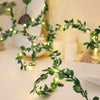 Vine Hanging Garland String Light Artificial Lvy LED StringLight for Bedroom Party Garden Wall Room Battery Powered