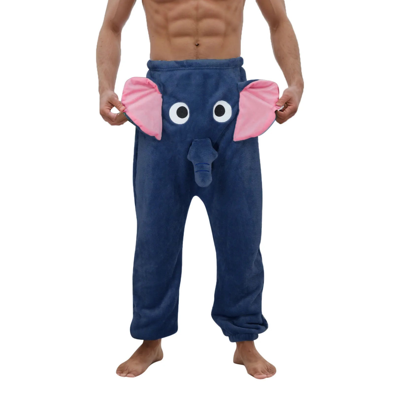 Funny Elephant Nose Ears Eyes Novelty Pants Humorous Underwear Men Women Cartoon Animal Themed Sleep Trouser Birthday Prank Gift - You Offer