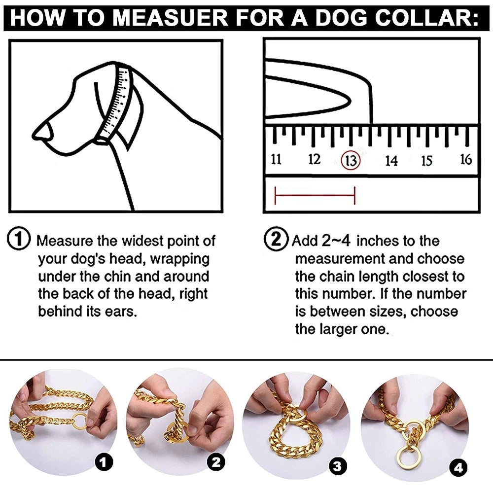 Metal Training Dog Choke Chain Collars for Large Dogs Pitbull Bulldog Durable Stainless Steel Dog Slip P China Collar