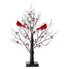 Red Bird Tree Light LED Cardinal Little Red Bird Table Decoration Twinkle Tree Lamp for Holiday Home Xmas Decor