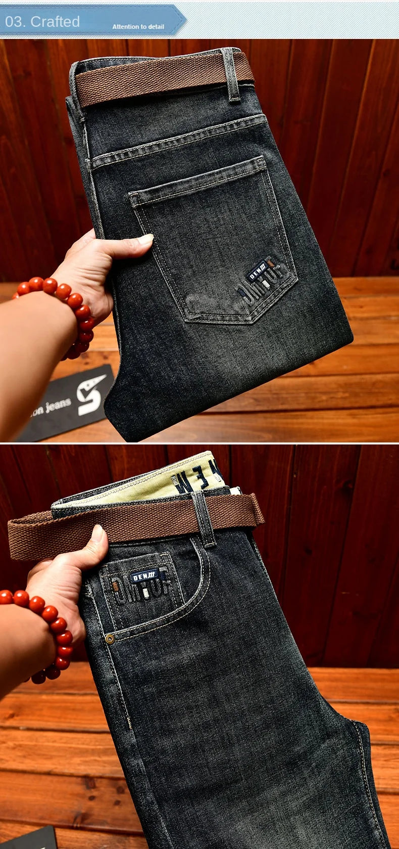 Trendy brand jeans for men in autumn 2025, thick denim, elastic fabric, fashionable street slim fit small leg pants - You Offer